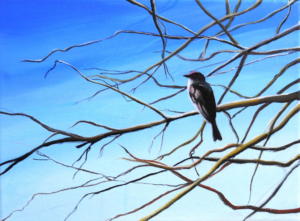 Birdtree 17, acrilico su tela, 24 X 18 cm., 2019